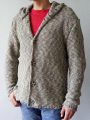 Men's hooded sweater with buttons BiancoSpino