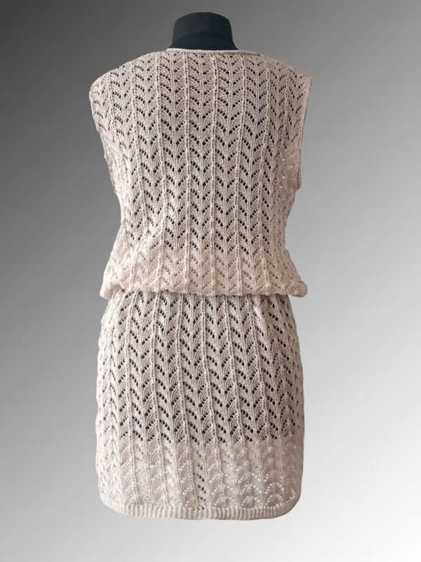 Платье льняное вязаное ажурное