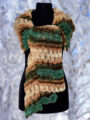 Women's woolen shawl Angora Elite Green